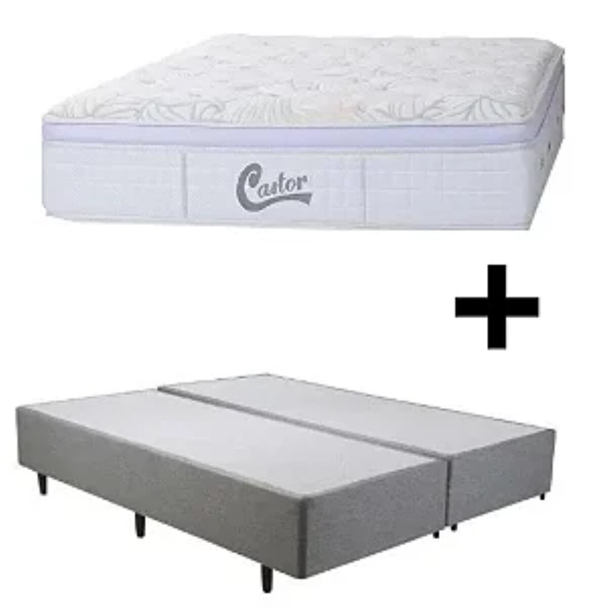 Cama Box Queen Castor Vitagel Euro One Face Pocket 158x198x59 + Box Castor