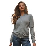 Jaqueta De Moletom Feminina Lisa Com Bolsos Estilo Casual