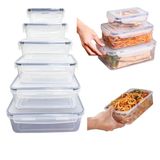 Kit 6 Potes Herméticos Plásticos Vasilha Tapoer Transparente