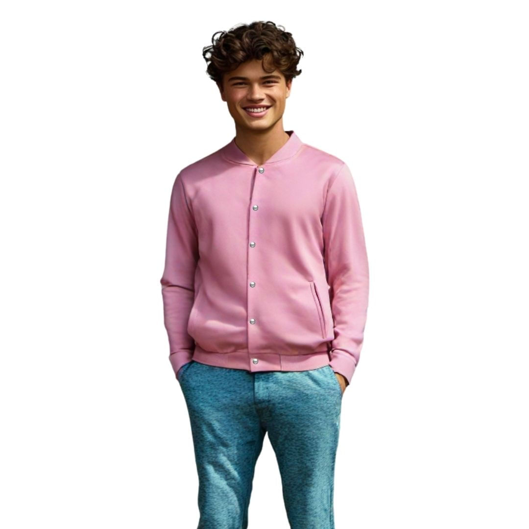 Jaqueta De Moletom Masculina Lisa Com Bolsos Estilo Casual