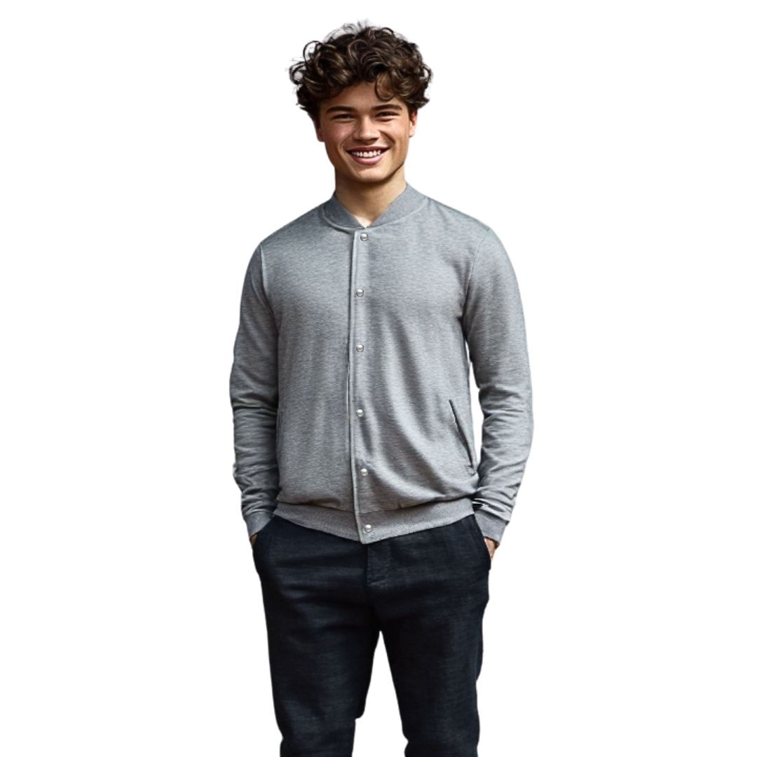 Jaqueta De Moletom Masculina Lisa Com Bolsos Estilo Casual