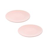 Cj 2 Pratos Para Sobremesa De Cerâmica Colibri Rosa 19cm