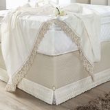 Saia De Cama Box Queen Paris Detalhe Em Lese Cinza