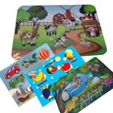 Brinquedo Pedagógico Em Madeira Kit Com 4 Jogos De Encaixe