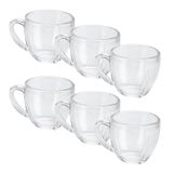 Conjunto De Xícaras Café Transparente 6 Unidades Mug 110ml