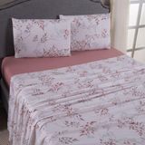 Jogo De Lençol Mabele Queen 4 Peças Micro Percal 400 Fios Estampado Floral - Rose