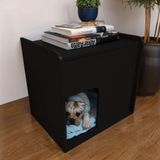 Mesa De Cabeceira Cama Pet Cães 45x55x60 Preto
