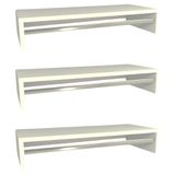 Kit 3 Cabideiro De Parede Suspenso 80x25x11,5 Branco