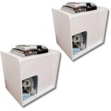 Kit 2 Mesa De Cabeceira Cama Pet Cães 45x45x40 Branco