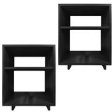 Kit 2 Mesa Cabeceira Nicho Quarto 39x50x37 Preto