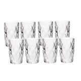 Jogo 8 Copos De Vidro Diamond Diamante Transparente Resistente 400ml Em Casa Tem