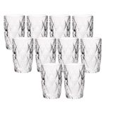 Jogo 10 Copos De Vidro Diamond Diamante Transparente Resistente 400ml Em Casa Tem