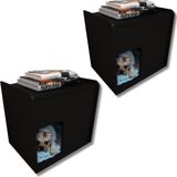 Kit 2 Mesa De Cabeceira Cama Pet Cães 45x45x40 Preto