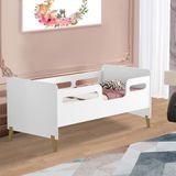 Mini Cama Infantil Com Grades De Proteção Cecília Shop Jm Branco