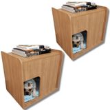 Kit 2 Mesa De Cabeceira Cama Pet Cães 45x55x60 Amadeirado