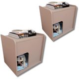 Kit 2 Mesa De Cabeceira Cama Pet Cães 45x55x60 Nude