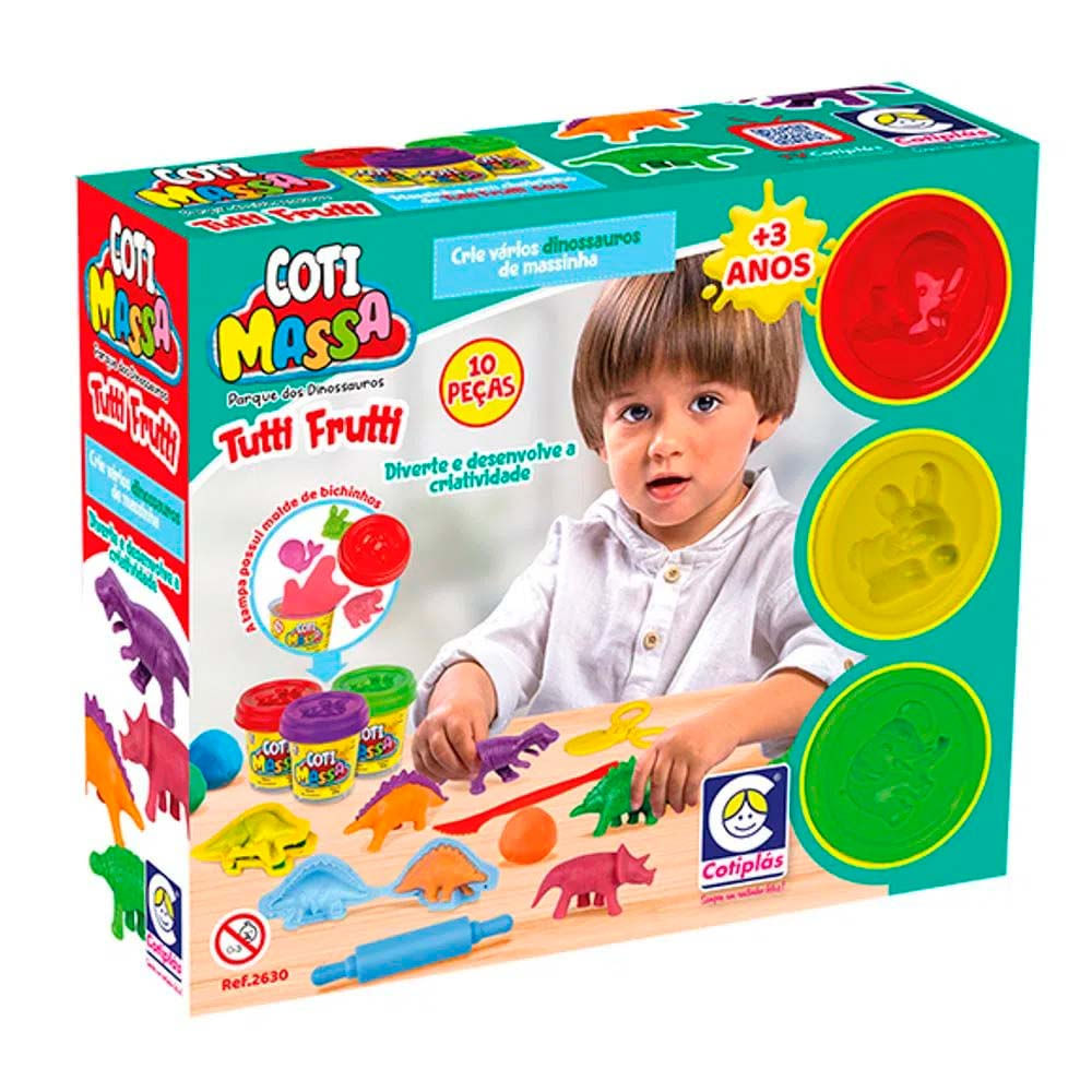 Massinha De Modelar Coti Massa Tutti Frutti Parque Dos Dinossauros Cotiplas
