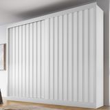 Guarda Roupa Casal Ripado 2 Portas De Correr 100 Mdf Atlanta Made Marcs