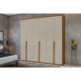 Guarda Roupa Casal 6 Portas E 4 Gavetas Alonzo New Amêndoa/off White - Lopas