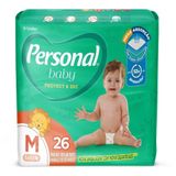 Fralda Descartável Personal Soft &amp; Protect Jumbo Tamanho M - 12 Pacotes Com 26 Fraldas - Total 312 Tiras