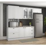 Cozinha Compacta Americana 4 Peças 6 Portas 5 Gavetas Com Torre Quente Branco Hp