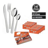 Faqueiro 24 Pecas Buzios Inox- Kit C/10 Kit