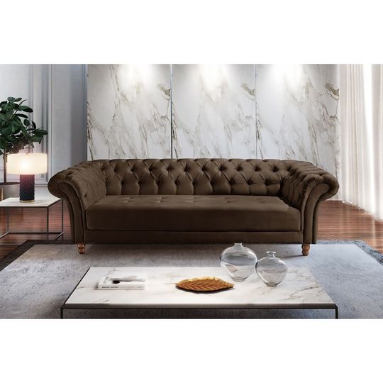 O sofá Chesterfield 03 lugares é ideal para deixar a decoração da sua sala  de estar mais elegante e com um toque de romantismo. Sua estrutura é feita  - Carrefour