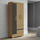 Guarda-roupa Solteiro 3 Portas 2 Gavetas Com Pés Coimbra Aramóveis