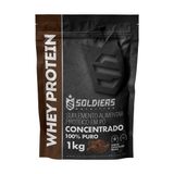 Whey Protein Concentrado 1kg - Chocolate Belga - 100% Importado - Soldiers Nutrition