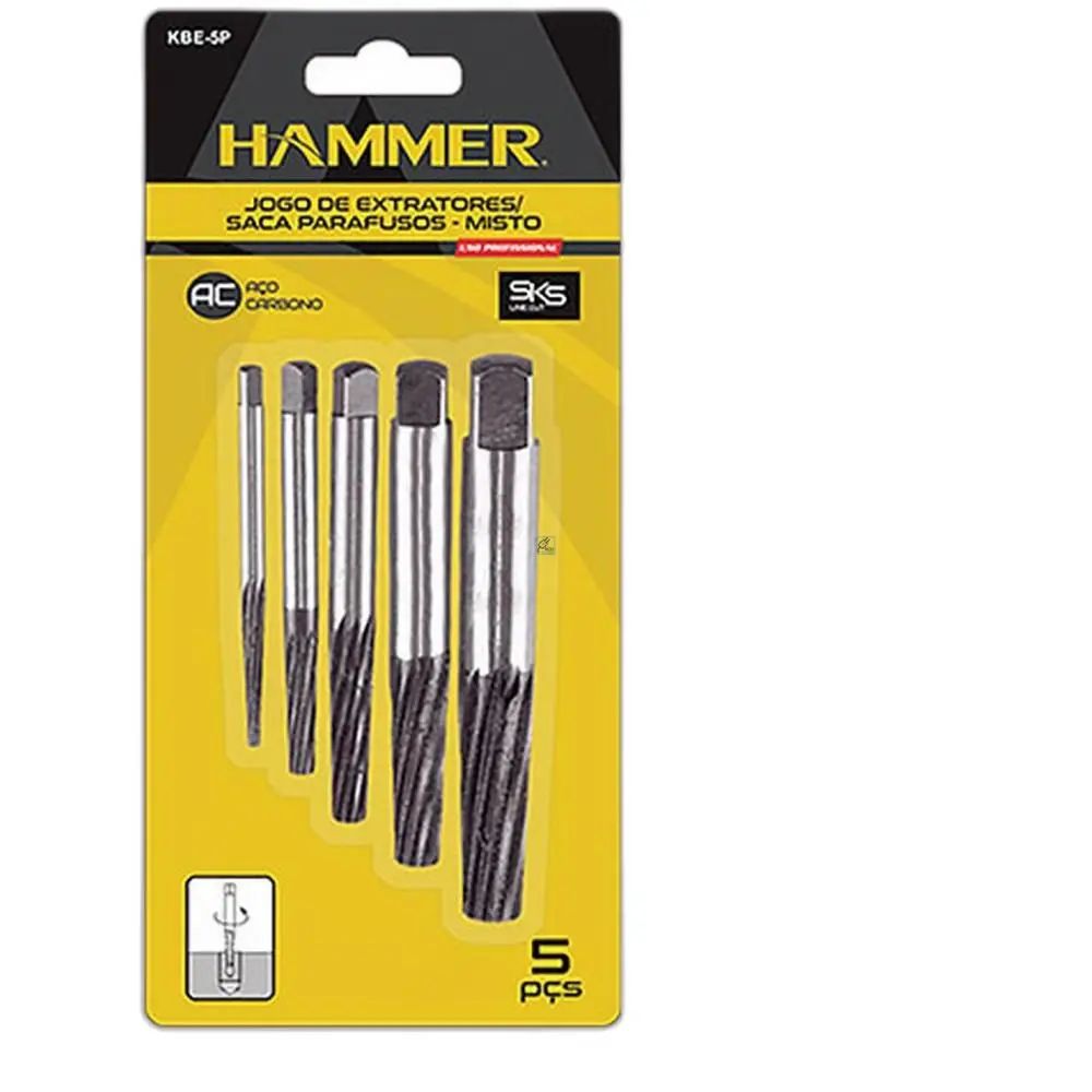 Jogo De Extratores Mistos 5 Pcs Profissional - Gykbe5p
