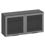 Armario Aereo 2 Portas Vidro 120 Cm 12545 Etti Grafite Pln