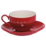 Jogo 6 Xícaras De Chá Café Vermelha Coração Hauskraft 160ml
