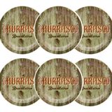 Kit Jogo Conjunto 6 Pratos Rasos Churrasco Verde 26cm - Oxford