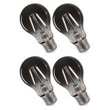 Lâmpada Led Fumê Kit 4 Unidades 30w Iluminação Branco Quente Decorativa Vintage Retrô Bivolt