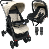 Carrinho De Bebe Com Bebe Conforto Passear Baby Atena Cappuccino