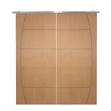 Porta Dupla De Correr P- Verniz Frisada F04 - 210x120