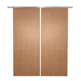 Porta Dupla De Correr P- Verniz Frisada F07 - 210x120