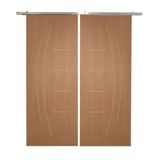 Porta Dupla De Correr P- Verniz Frisada F08 - Smile - 210x120