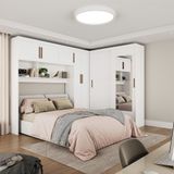 Quarto Modulado Casal Com Espelho 7 Portas Belém Carioca Móveis
