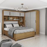 Quarto Modulado Casal 6 Portas Com Cama Belém Carioca Móveis