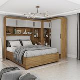 Quarto Modulado Casal Com Espelho E Cama 6 Portas Belém Plus Carioca Móveis