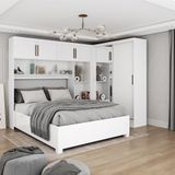 Quarto Modulado Casal Com Espelho E Cama 6 Portas Belém Plus Carioca Móveis