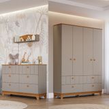 Quarto Infantil Com Guarda Roupa E Cômoda Mdf Liza Permobili