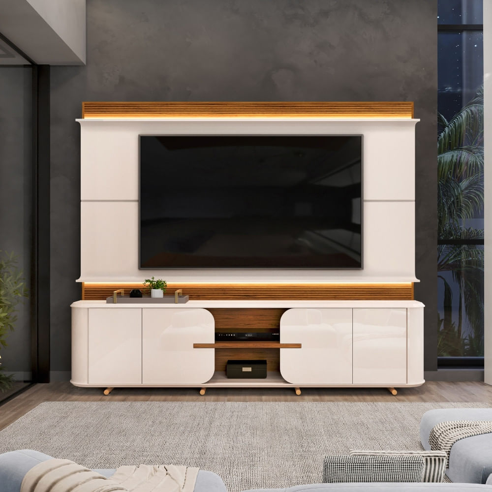 Estante Home Ripada Para Tv Até 75 Polegadas Led 4 Portas Lord Dj Móveis