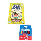 Kit Livro Infantil 365 Desenhos Para Colorir + 12 Lápis Cor