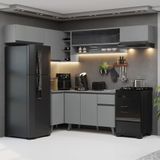 Armário De Cozinha Completa De Canto 405cm Nice Madesa 06 Cinza