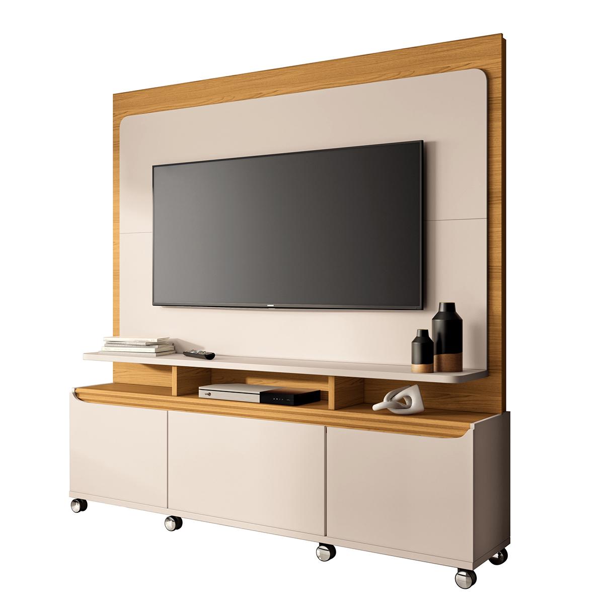 Home Painel Theater Quantum Sala Tv Até 70 Polegadas Off White/cinamomo