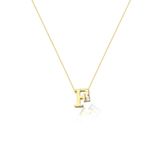 Colar Com Pingente De Letra Inicial F Com Ponto De Luz Banhado Em Ouro 18k Cordão