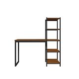 Home Office Fit Com Prateleira Preto Canela Rustico 5