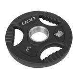 Par Anilha Olímpica 3 Kg Lion Para Musculação Vulcanizada Em Aço Maciço Revestido Em Borracha Resistente